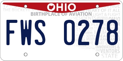 OH license plate FWS0278