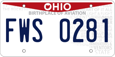 OH license plate FWS0281