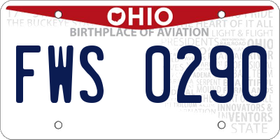 OH license plate FWS0290