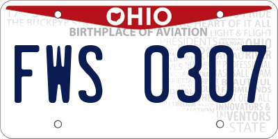 OH license plate FWS0307