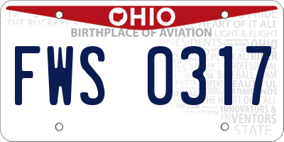 OH license plate FWS0317