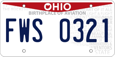 OH license plate FWS0321