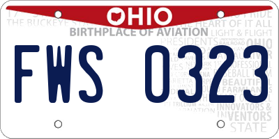 OH license plate FWS0323