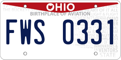 OH license plate FWS0331
