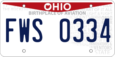 OH license plate FWS0334