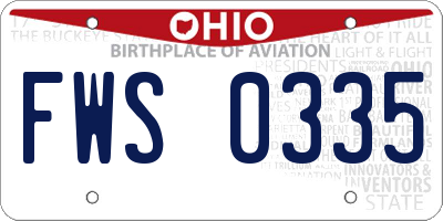 OH license plate FWS0335