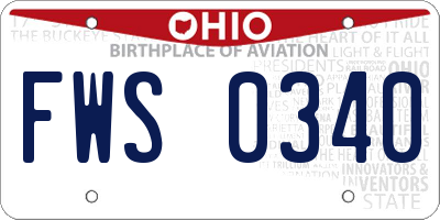 OH license plate FWS0340