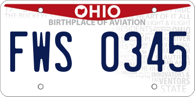 OH license plate FWS0345