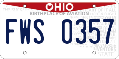 OH license plate FWS0357
