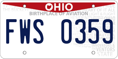OH license plate FWS0359