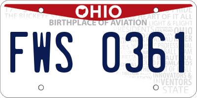OH license plate FWS0361