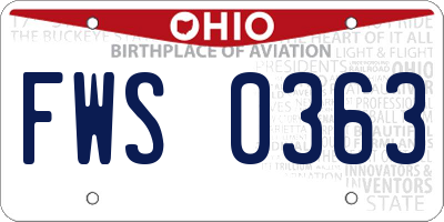 OH license plate FWS0363