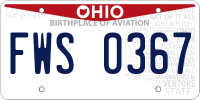 OH license plate FWS0367