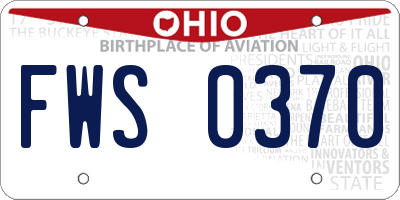 OH license plate FWS0370