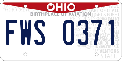 OH license plate FWS0371