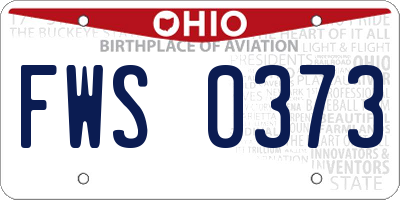 OH license plate FWS0373