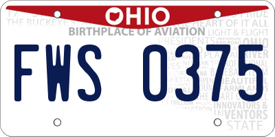 OH license plate FWS0375