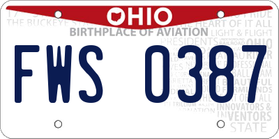 OH license plate FWS0387
