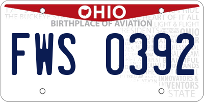 OH license plate FWS0392