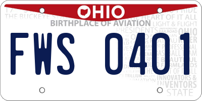 OH license plate FWS0401