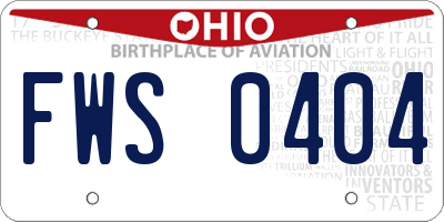 OH license plate FWS0404