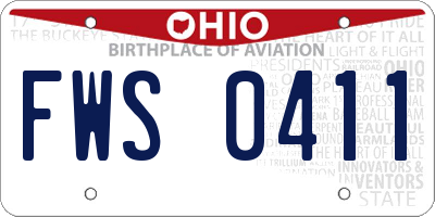 OH license plate FWS0411