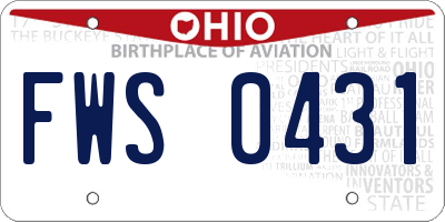 OH license plate FWS0431