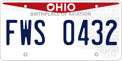 OH license plate FWS0432