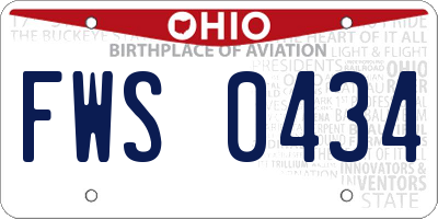 OH license plate FWS0434