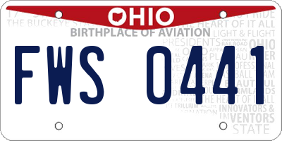 OH license plate FWS0441
