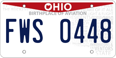 OH license plate FWS0448