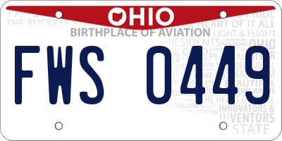 OH license plate FWS0449