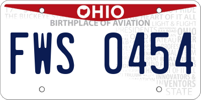 OH license plate FWS0454