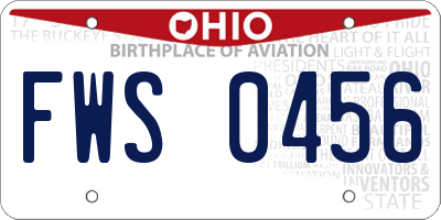OH license plate FWS0456
