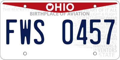 OH license plate FWS0457