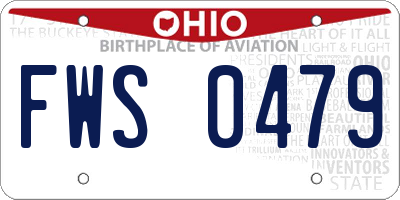 OH license plate FWS0479