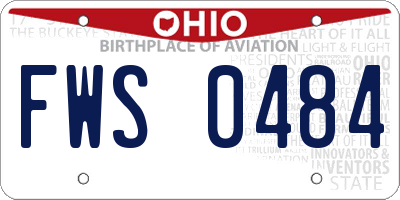 OH license plate FWS0484