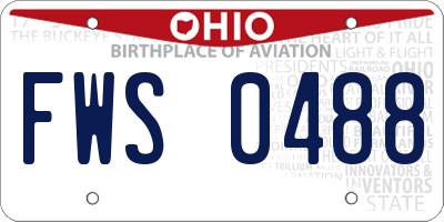 OH license plate FWS0488