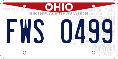 OH license plate FWS0499