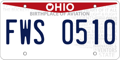 OH license plate FWS0510