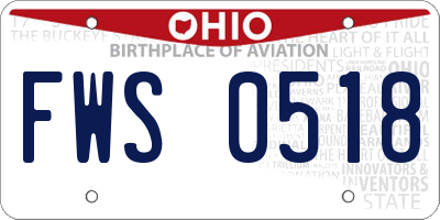 OH license plate FWS0518