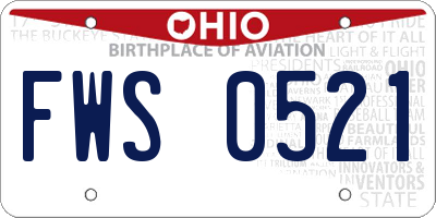 OH license plate FWS0521