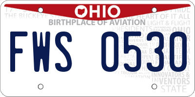OH license plate FWS0530