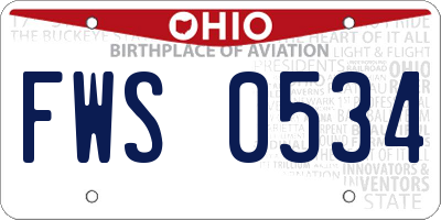 OH license plate FWS0534