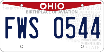 OH license plate FWS0544
