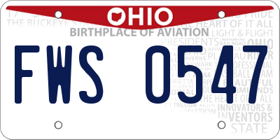 OH license plate FWS0547