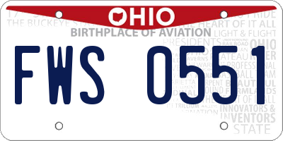 OH license plate FWS0551