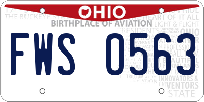 OH license plate FWS0563