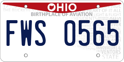 OH license plate FWS0565