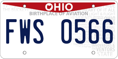 OH license plate FWS0566